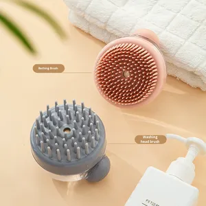 Shampoo <b>Brush</b> with Liquid Silicone Massage <b>Brush</b> Plastic Hair Washing Tool for <b>Scalp</b> Cleaning - Product Image 2