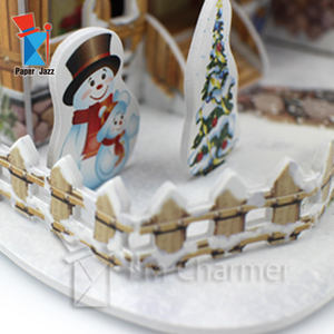 <span class=keywords><strong>Puzzle</strong></span> 3D en carton à faire soi-même, maisons de village de Noël avec LED - Product Image 4