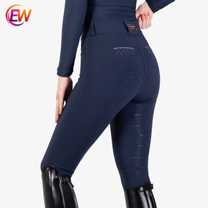 Pantaloni da <span class=keywords><strong>Equitazione</strong></span> in Silicone a Vita Alta, Skinny Fit con Chiusura a Bottoni per Cavallo - Product Image 2