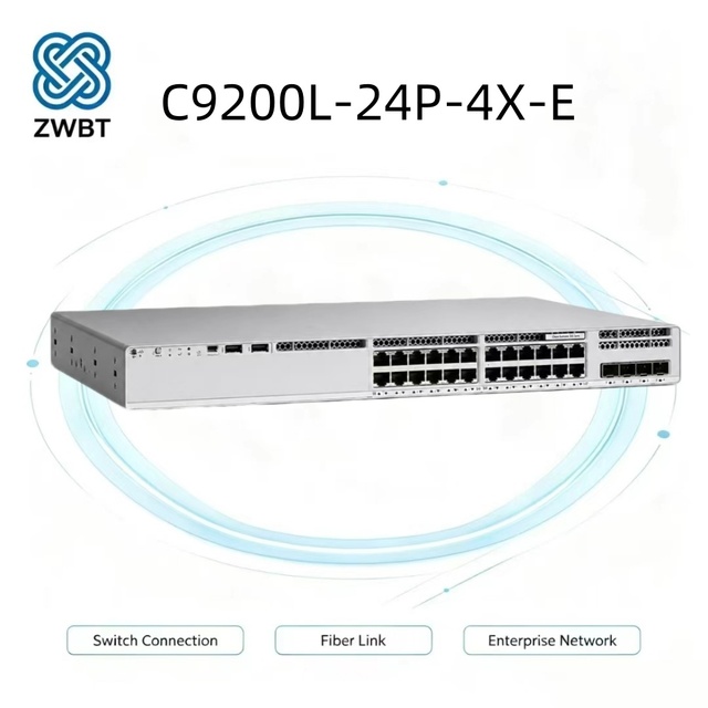 Cisco Catalyst C9200L-24P-4X-E 24-Port Gigabit Ethernet PoE+ Managed Switch 370W Power Budget with 4x10G SFP+ Uplink Ports