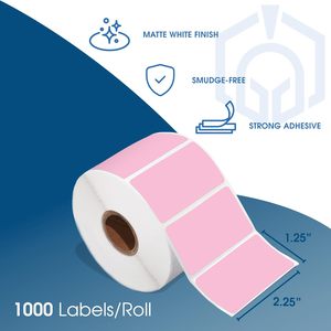 Industrial 2,25 "X 1,25" Adhesivo impermeable a prueba <span class=keywords><strong>de</strong></span> aceite térmico directo Código <span class=keywords><strong>de</strong></span> barras perforado Adecuado con impresoras térmicas <span class=keywords><strong>de</strong></span> cebra - Product Image 6