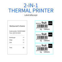 Imprimante thermique portable 2-en-1 AOTONG MHT-P29L 80 mm pour étiquettes et reçus, compatible USB 203 DPI et iOS