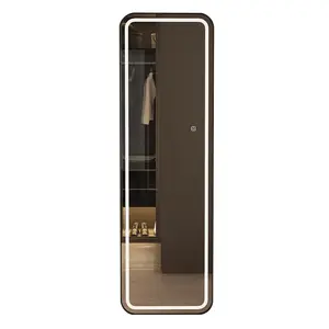 알루미늄 프레임 스마트 미러 LED 조명 전체 길이 욕실 거울 스마트 전신 가정 또는 호텔 침실 드레싱 미러