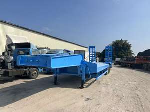 Semi-<span class=keywords><strong>remorque</strong></span> à plateau surbaissé d'occasion, directement de l'usine, trois essieux, 60T, <span class=keywords><strong>remorque</strong></span> à charge lourde avec rampes mécaniques - Product Image 3