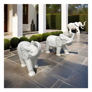 Diseño moderno tallado a mano piedra elefante jardín Animal estatua elegante jardín decoración escultura - Product Image 1