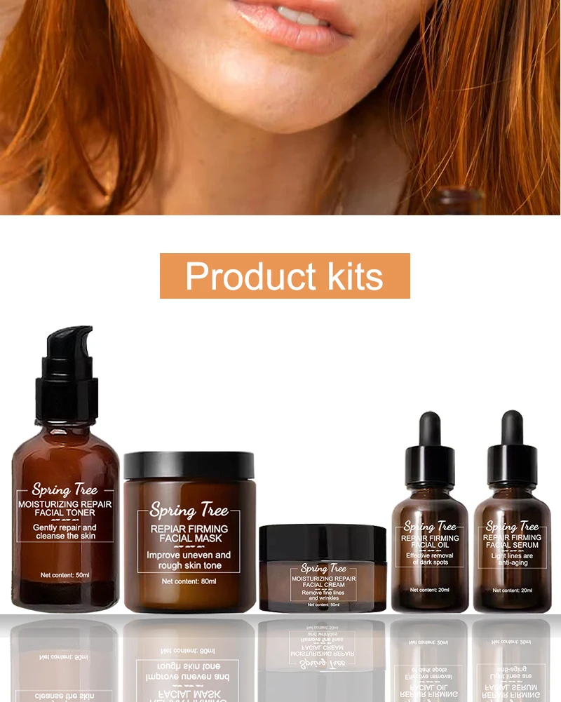 Private Label Organic Whitening Moisturizing Korean Skin Care Sets 5pcs Anti Aging Facial Set Skin Care Gift Set