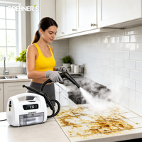 Nettoyeur Vapeur Commercial Polyvalent pour Cuisine, 1800W, Chauffe en 30s, 54oz (1.6L), 230F (110°C), Nettoyeur Vapeur Sec Portable PWM en Bidon
