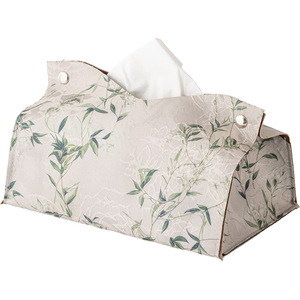 Boîte à mouchoirs brodée en brocart de style chinois, en coton et lin, pour la salle de thé, utilisation sur le bureau - Product Image 5
