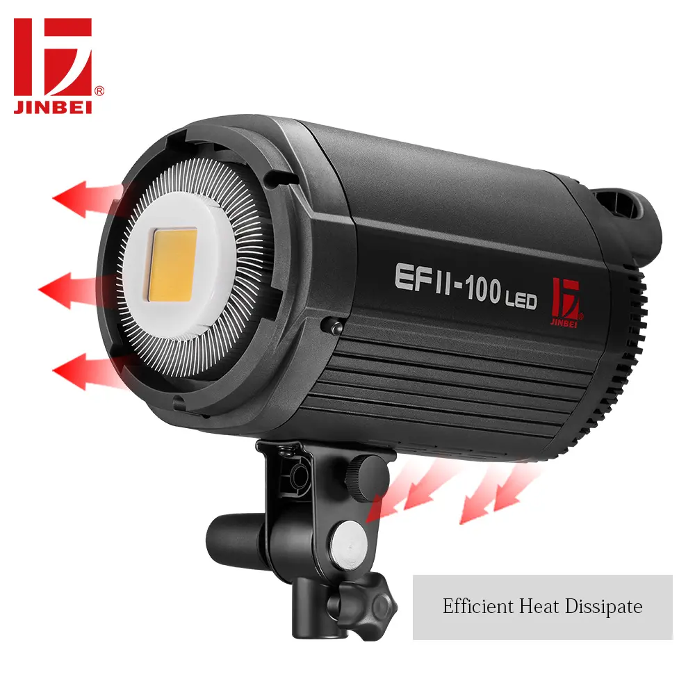 JINBEI EF II-100 100W 5500K LED Video High Power Light Studio Continuous LED Bowens Mount for Portrait Video Kids Photography