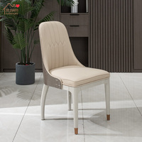 Ensemble de 6 chaises de salle à manger en cuir véritable italien de luxe moderne, structure en bois massif, dossier écologique haut de gamme, métal, hôtel, appartement
