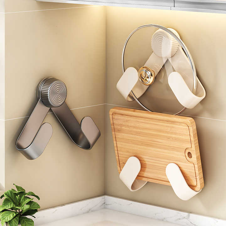 Heavy-Duty Rust-Proof Carbon Steel Kitchen Wall Organizer Rotating Pot ...