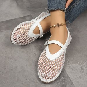 Zapatos Planos de Malla Transpirable para Mujer, Estilo Mary Jane, Minimalistas, con Punta Redonda, Sin Cordones, Casuales, de Caña Baja - Product Image 5