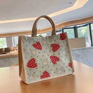 Bolsa de Compras de Yute con Diseño de Dibujos Animados, Estilo Coreano, Linda Bolsa de Mano de Lona Vintage para Mujer - Product Image 5