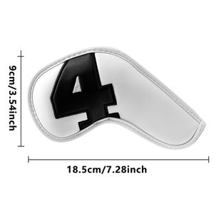 Accesorios de Golf al por Mayor, Fundas para Palos de Golf de Cuero PU, Fundas para Hierros de Golf con Caracteres Negros sobre Fondo Blanco - Product Image 3