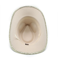 Chapeau de cowboy occidental en velours doré, chapeau fedora en laine de performance, chapeaux hauts pour hommes et femmes, chapeau de cowboy de fête