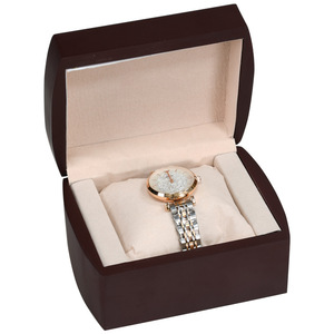 Boîtes à montres individuelles en bois avec couvercle rabattable, boîte à montre de luxe, boîte cadeau pour montre, logo personnalisable - Product Image 1
