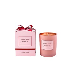 Vela Aromática Romántica en Vaso de Vidrio Electrochapado Rosa con Logotipo Personalizado, Regalo para el Día de San Valentín, Decoración para el Hogar - Product Image 4