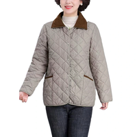 Veste d'hiver lavande couleur personnalisée, manteau boutonné à col cranté pour femme, vêtement polyvalent pour les trajets quotidiens et les sorties, idéal pour les femmes d'âge mûr