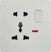 Enchufe de Pared Universal con Interruptor de 1 Grupo, Color Blanco, 13A 250V, Certificación CE ROHS, con Indicador LED, para Hogar, Hotel y Proyectos de Ingeniería, 2026