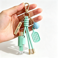 Porte-clés sport en cuir PU avec mousqueton et impression UV, mini flacon de parfum