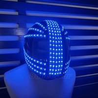 Casco LED Cascos de carreras luminosos a todo color Efecto RGB Máscara de robot de DJ de fiesta brillante