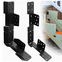 Support de fixation pour poutre d'escalier noir, robuste, calibre 18, réglable, très demandé