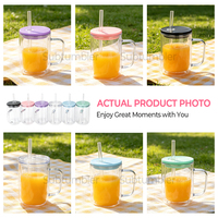 Mug boule à neige en plastique de 17 oz avec poignée, gobelet boule à neige en acrylique avec trou pré-percé, bouteille à double paroi pour paillettes DIY