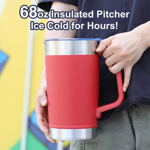 Emode toptan fiyat BPA ücretsiz 2000ml + 140ml termal bira bardağı buz kovası saman ile - Product Image 4