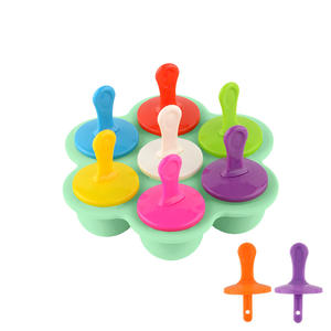 Récipient de stockage de nourriture <span class=keywords><strong>pour</strong></span> bébé en silicone écologique à 7 cavités avec couvercle transparent Moule à morsures d'oeufs Demi-boule Bac à glace Fabricant de crème glacée - Product Image 4