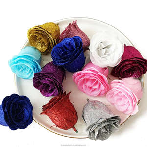 Rose Artificielle Cristal Glotter Rose Têtes <span class=keywords><strong>De</strong></span> Fleurs Avec Paillettes Diamètre 7cm Tête Paillettes Roses <span class=keywords><strong>Bouquet</strong></span> - Product Image 6