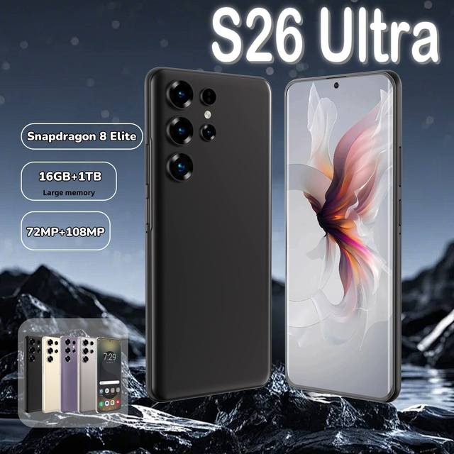 Global Version S26 Ultra 5G Smartphone 16GB+1TB 7.3 Inch HD Beauty Camera Android 15 Face Unlock 72+108MP Spanish 7.3 Inch HD