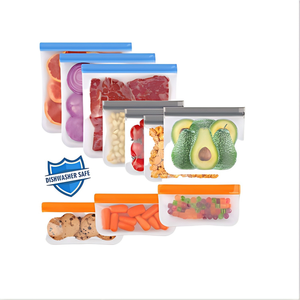 Huamaohengchun 10 Pack Dishwasher Safe Reusable Bags, Leakproof Reusable Freezer Bags, Food Storage Bags for Lunch Marinate Food - Product Image 1