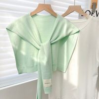 Châle court en laine tricotée style coréen pour l'hiver, respirant, avec bretelles, faux col pour la protection du cou des femmes, multi-usages