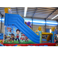 Château Gonflable Fun City Combo Château de Rebond Paw Dog Grand Château Gonflable Combo Aire de Jeux Gonflable avec Souffleur