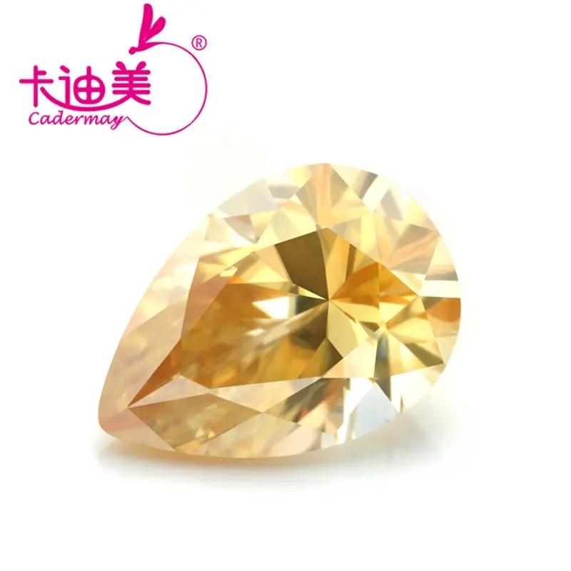 Yellow Color Pear Moissanite Gemstones 5x8mm 1ct Synthetic Loose Moissanite Diamond Excellent Cut 3ct Moissanite for Jewelry