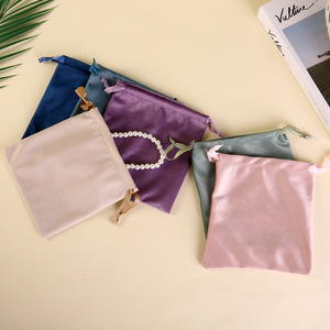 Customized Logo Velvet Bags Drawstring Jewelry Packaging <b>Pouch</b> Gift Jewelry Storage Bag - Product Image 4