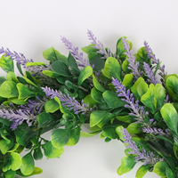 Grosir tanaman buatan karangan bunga Lavender gantung, bunga buatan untuk dekorasi pintu rumah dalam ruangan luar ruangan
