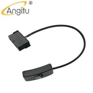 Angitu – ligne de test de panne à manchon noir, adaptateur de commutateur marche/arrêt, câble de démarrage d'alimentation de commutateur ATX 24 broches