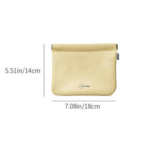 Sac de rangement en PU rectangulaire portable avec clips à ressort pour écouteurs, câbles de données, rouge à lèvres, chargeur, trousse de maquillage - Product Image 4