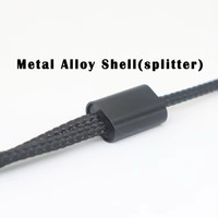 Adaptateur de câble audio stéréo AUX en forme de Y plaqué or 3,5 mm 1 mâle vers 2 femelles avec microphone
