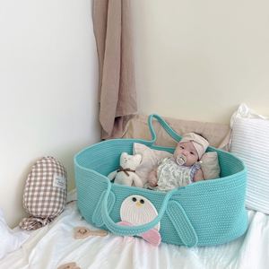 Ins Style Korean Style Eco-Friendly Woven Hand <strong>Basket</strong> Cute Baby Cradle Baby Going Out Portable <strong>Mobile</strong> Sleeping Bed - Product Image 4