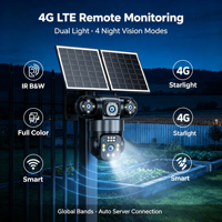 OEM Outdoor IP66 Security 4G Network Camera CMOS 8MP 4 Lens Waterproof Two-Way Audio Color Night Vision AI Auto Tracking Orchard