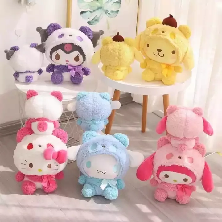 10cm kuromi Cinnamoroll Sanrio felpa Melody colgante bolsa llavero de felpa gato personalizado Anime almohada de felpa regalo para niños