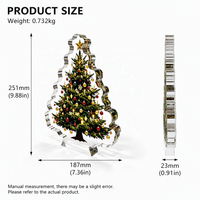 Ornement de bureau créatif fait main en acrylique transparent, arbre de Noël pour cadeau de Noël