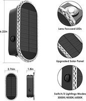Lampe LED Solaire Extérieure pour Clôture et Mur 3000/4000/6000K 3 Modes Étanche IP65 Économe en Énergie avec Détecteur de Mouvement à Distance pour Jardin