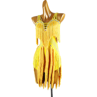 Robe de danse latine avancée Costume de performance jupe à franges danse de salon robe de compétition standard Floral personnalisé