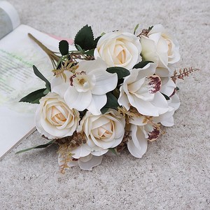 Miniramo de rosas artificiales para decoración del hogar, <span class=keywords><strong>10</strong></span> tenedores, <span class=keywords><strong>10</strong></span> unidades - Product Image 6