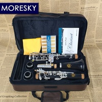 MORESKY Clarinet Bb 17 Key Silver Plated Copper Grenadilla/Ebony Wood Sib Klarnet M1