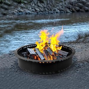 Outdoor Smokeless <b>Fire</b> <b>Pit</b> Ring Metal Steel Firepit Ring Insert Round Firepit Ring <b>for</b> Outside Wood Burning Mail Order Packing - Product Image 6