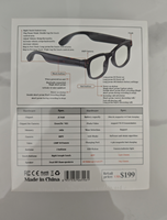 Lunettes intelligentes Aimb G1 avec traduction vocale IA, enregistrement vidéo pour enregistrement d'appels, étanches IPX-5, commande tactile, double caméra